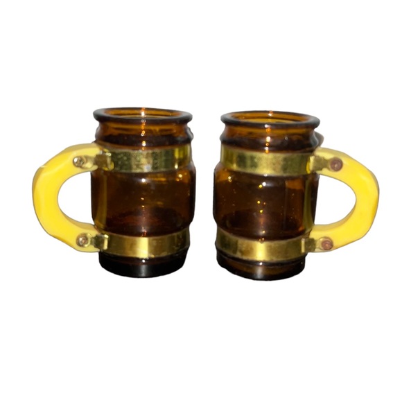 Dining Amber Barrel Glass Beer Mug Shot Glasses Poshmark